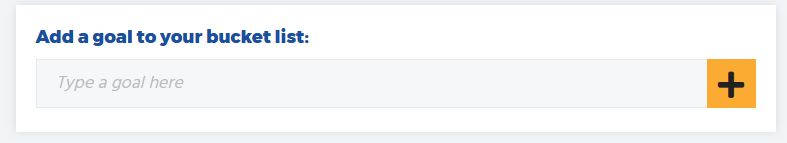 Adding a new goal on the Bucket List tool