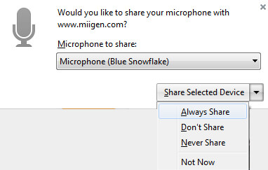 Allow Firefox microphone always