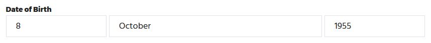 Date of Birth on Miigen Settings