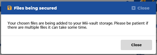 The Miigen Mii-Vault tool files being secured